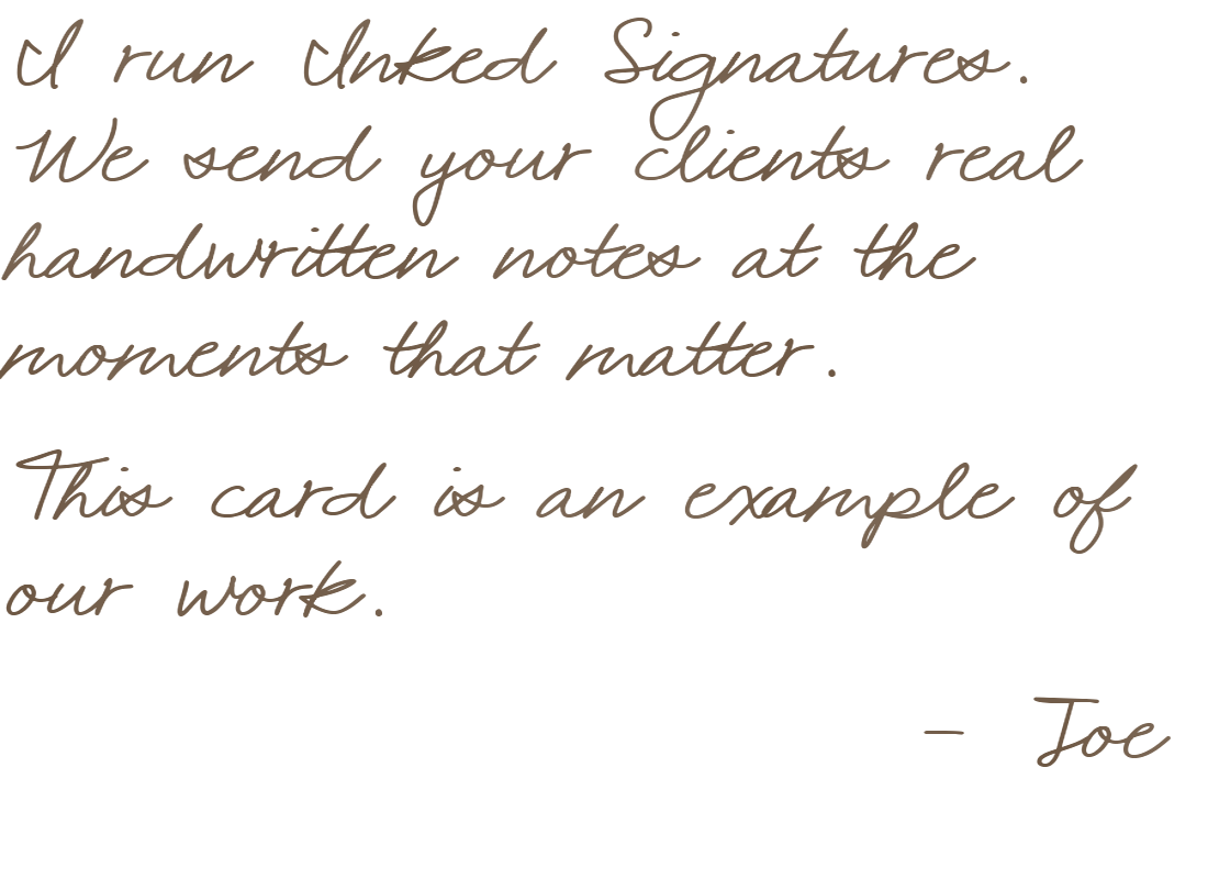 Handwritten note sample